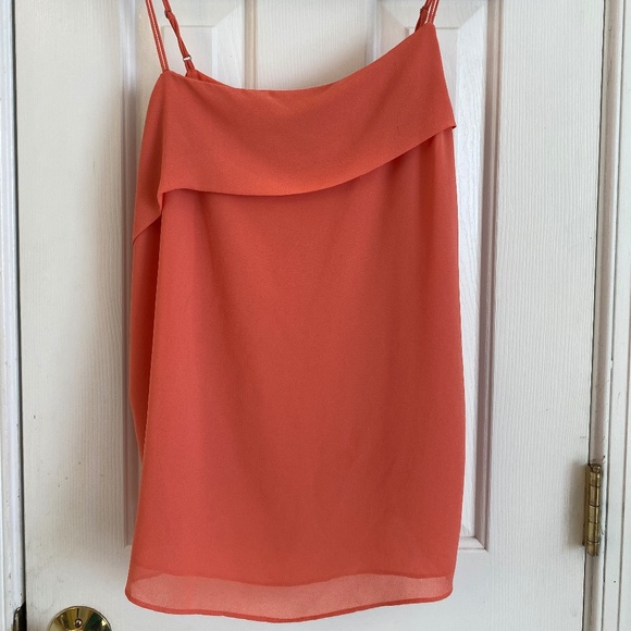 Size L Coral Asymmetric Naked Zebra Tank Top - Picture 1 of 2